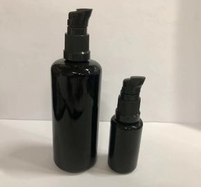 黒いガラス ローションはディスペンサーのびんの化粧品のローションの瓶ガラスの構造の容器をびん詰めにします