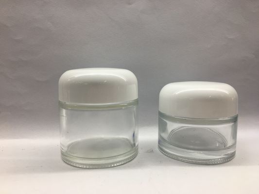 上の帽子上限OEMのガラス プロダクトのあたりのOEMを包むクリームのSkincareガラス50g 70gの化粧品の瓶