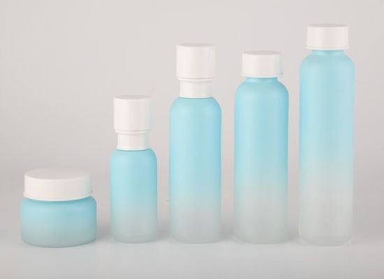 ガラス クリーム色の瓶ISO9001 80ml化粧品の包装ポンプはOEMをびん詰めにする