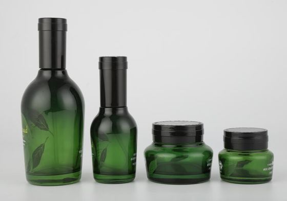 化粧品の包装ISO9001 120mlのガラス クリーム色の瓶ポンプはOEMをびん詰めにする