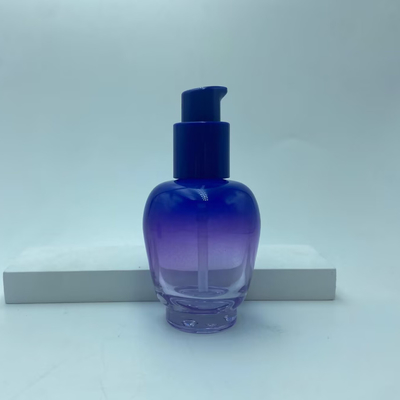グラスローションボトル 30ml ブルーグラディアント血清ボトル ポンプオイルボトル ポンプボトル 化粧品ボトル OEM