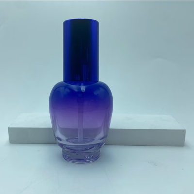 グラスローションボトル 30ml ブルーグラディアント血清ボトル ポンプオイルボトル ポンプボトル 化粧品ボトル OEM