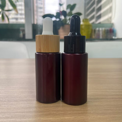 15ml ダークレッド エッセンシャルオイル ボトル ガラスドロッパー ボトル 化粧品 包装 血清オイル オーダーメイド ロゴと塗装 OEM