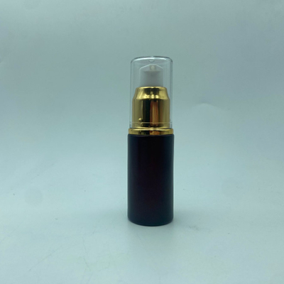 ガラスローションボトル 15ml ダークレッドセラムボトル シャイニーゴールド/シルバーポンプ付き アイローションボトル ポンプボトル 化粧品ボトル OEM