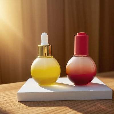 カスタムグラデーション 30ml/40ml/50ml ガラス美容液ボトル、フェイシャルモイスチャードロッパー付き - 化粧品パッケージ