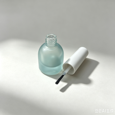 マットガラスネイルポリッシュソリューションボトル（ねじ込みキャップ、ロゴ印刷付き）5ml プロクリアブラシパッケージ