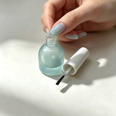 マットガラスネイルポリッシュソリューションボトル（ねじ込みキャップ、ロゴ印刷付き）5ml プロクリアブラシパッケージ