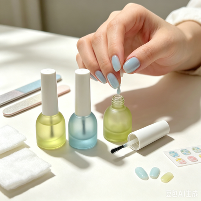 マットガラスネイルポリッシュソリューションボトル（ねじ込みキャップ、ロゴ印刷付き）5ml プロクリアブラシパッケージ