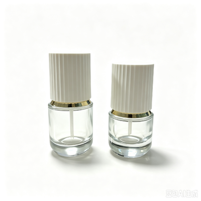 空き透明ガラスポンプボトル 30mlと50ml 化粧水溶液容器 肋骨付き ホワイトキャップ ゴールドプレスポンプ 皮膚ケアパッケージ