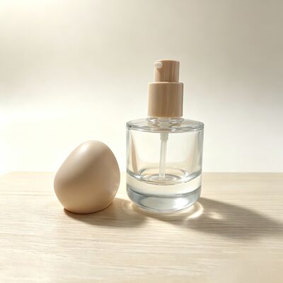 30ml 豪華 グラス ボトル 厚い 丸い 底 平き 肩 特殊 形 蓋 液体 グラス コンテナ